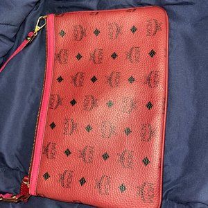 Authentic MCM Visetos Liz Shopper Cognac Pouch